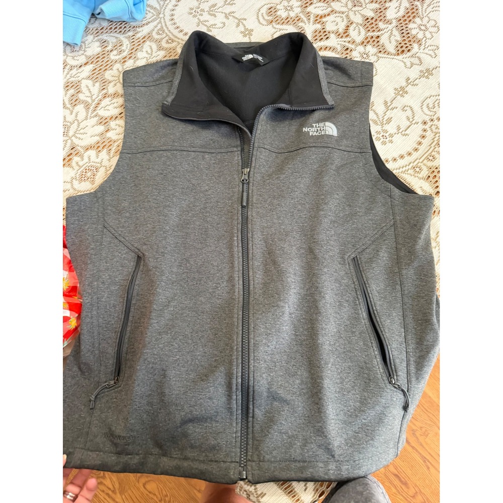 The North Face Mens‎ WindWall Softshell Fleece Lined Vest Heather Grey Large
